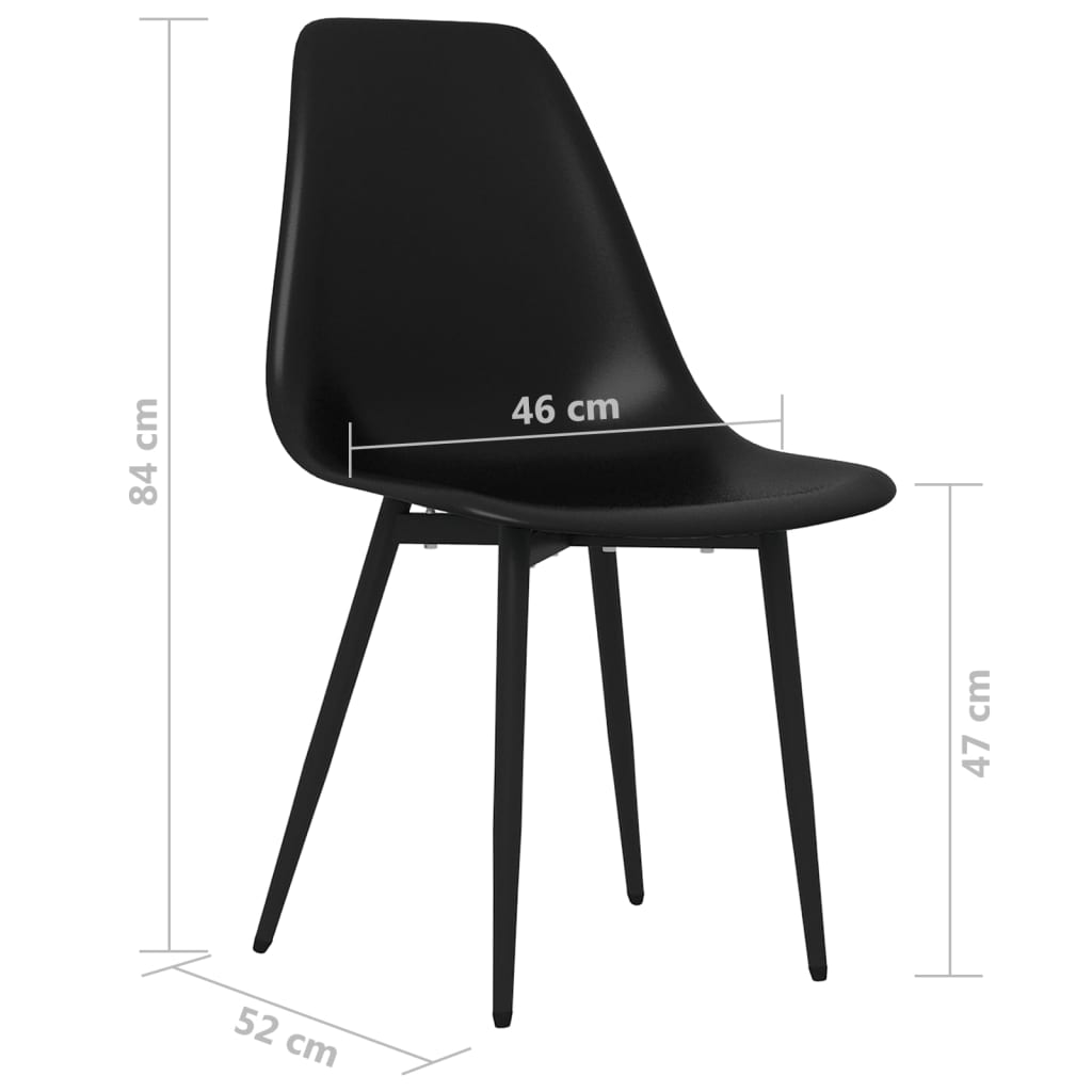 Dining Chairs 6 pcs Black PP