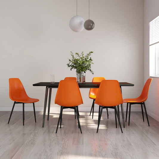 Dining Chairs 6 pcs Orange PP