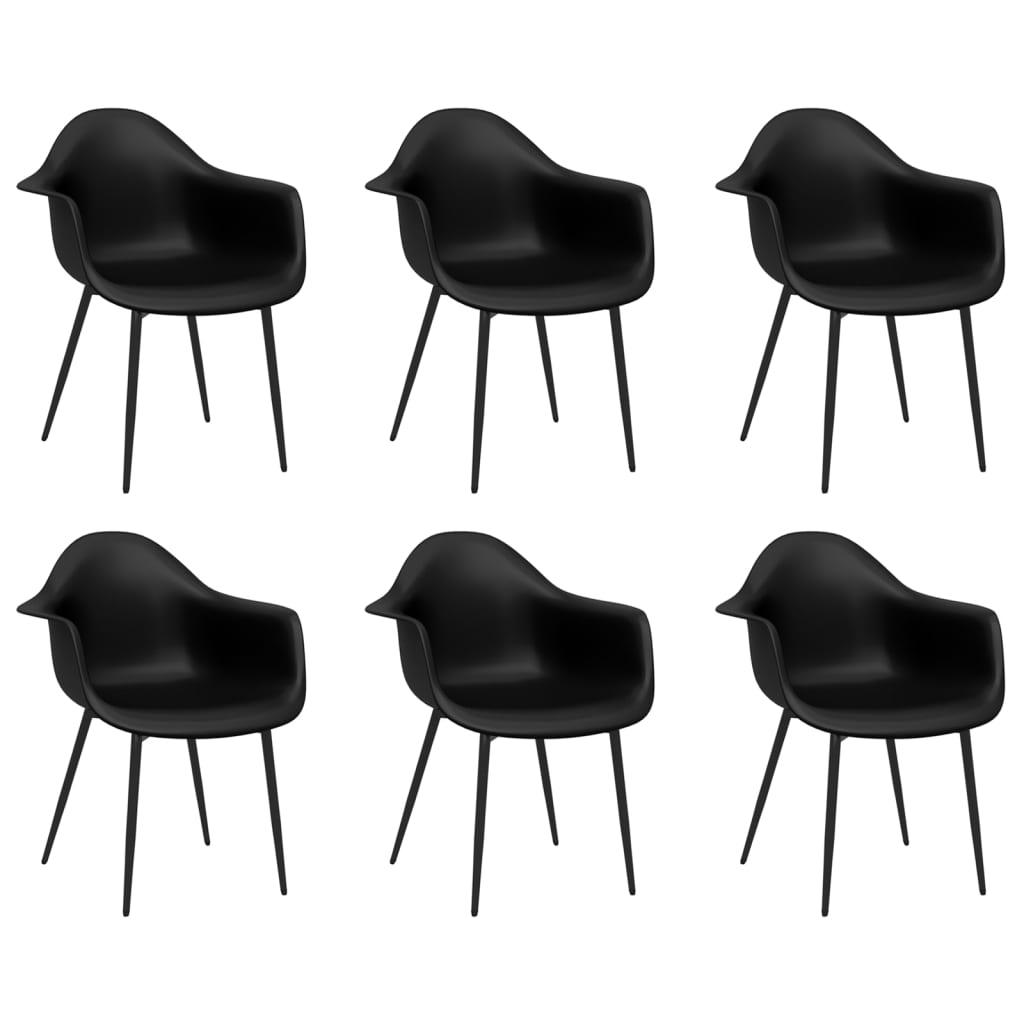 Dining Chairs 6 pcs Black PP