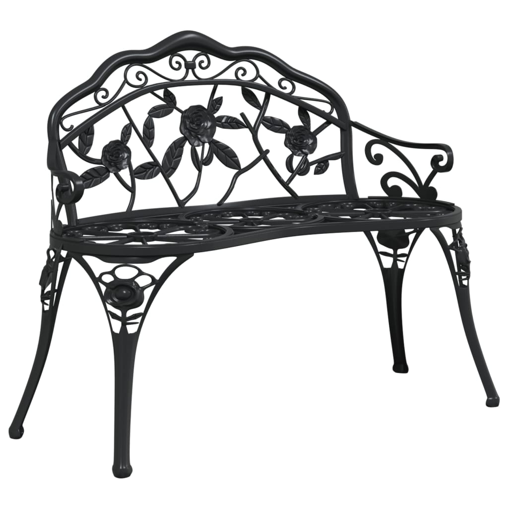 Garden Bench 100 cm Cast Aluminium Black