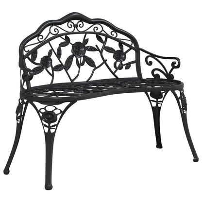 Garden Bench 100 cm Cast Aluminium Black