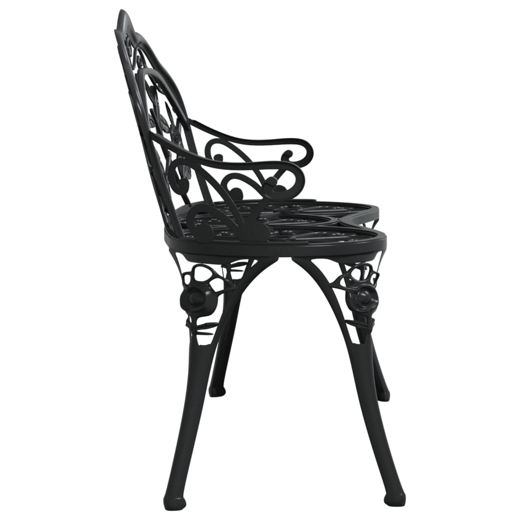 Garden Bench 100 cm Cast Aluminium Black