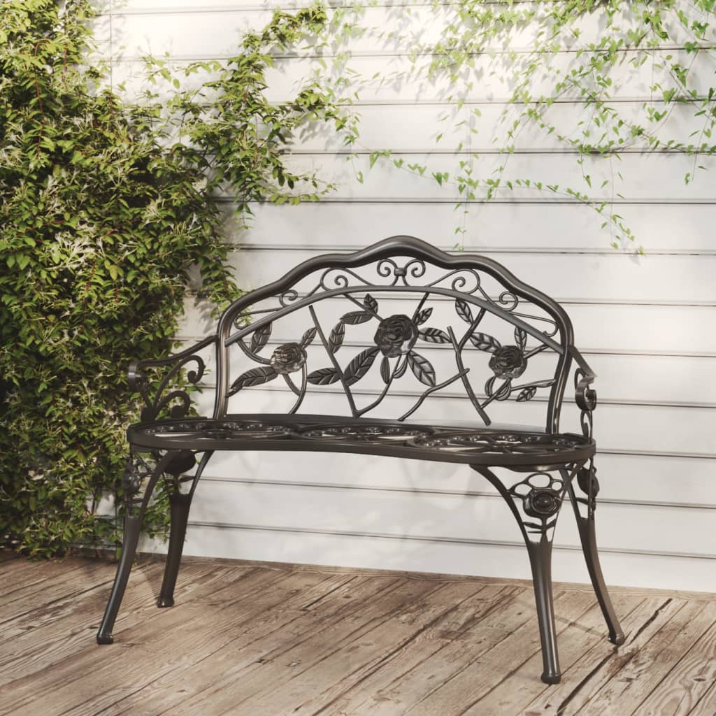 Garden Bench 100 cm Cast Aluminium Black