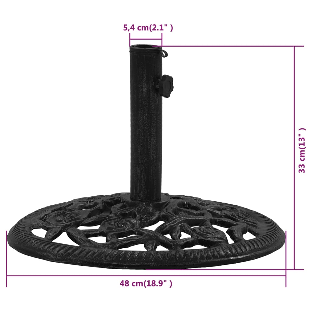 Umbrella Base Black 48x48x33 cm Cast Iron