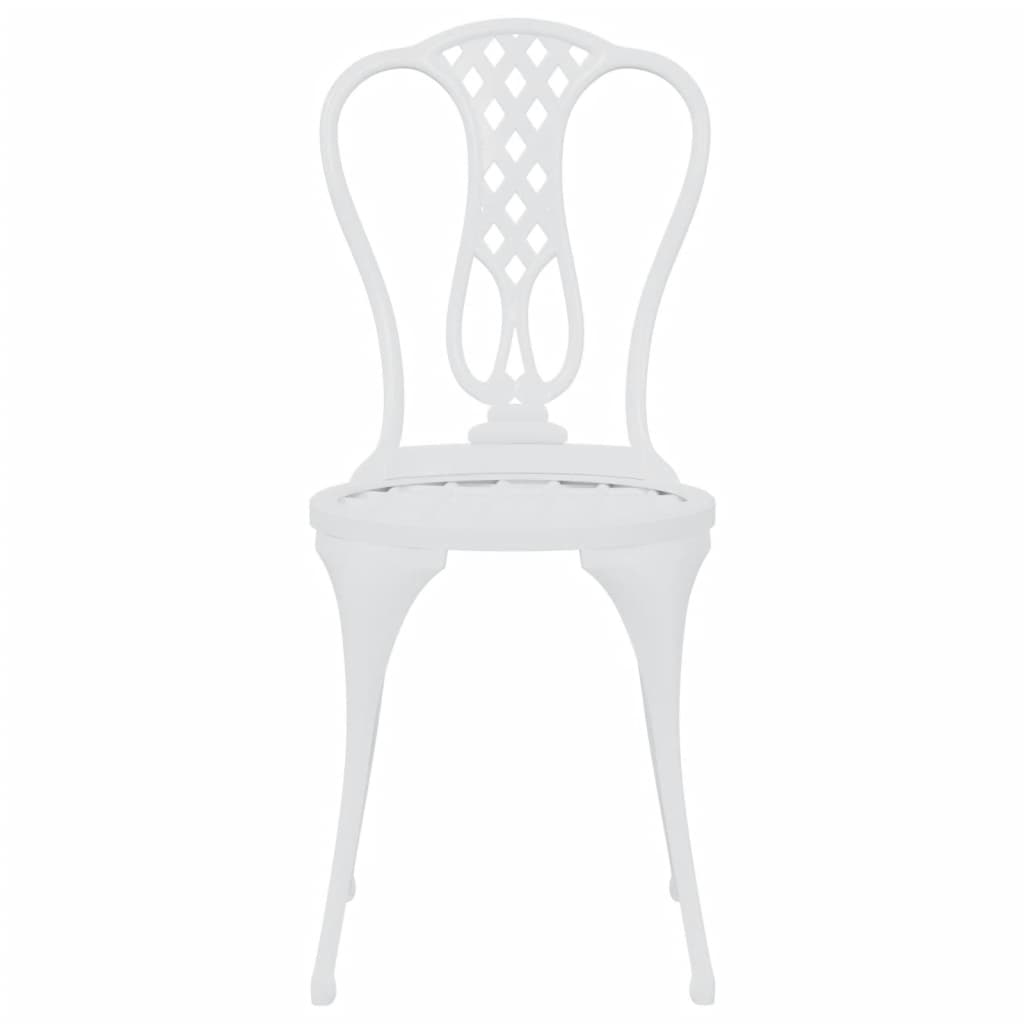 3 Piece Bistro Set Cast Aluminium White