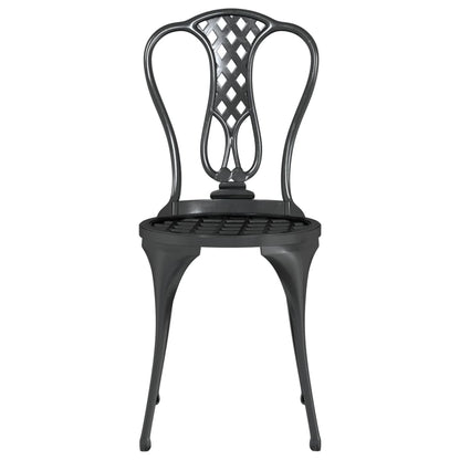 3 Piece Bistro Set Cast Aluminium Black