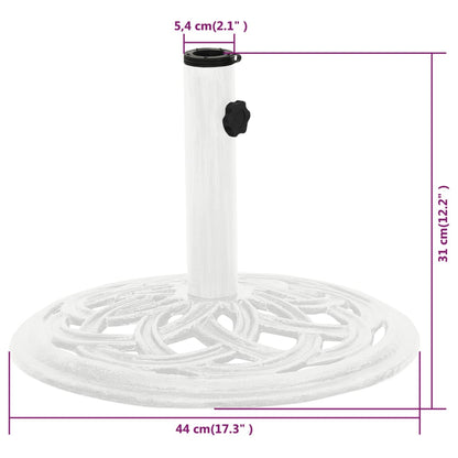 Umbrella Base White 44x44x31 cm Cast Iron