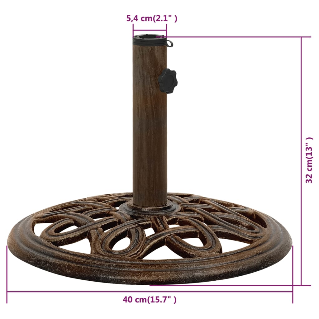 Umbrella Base Bronze 40x40x32 cm Cast Iron