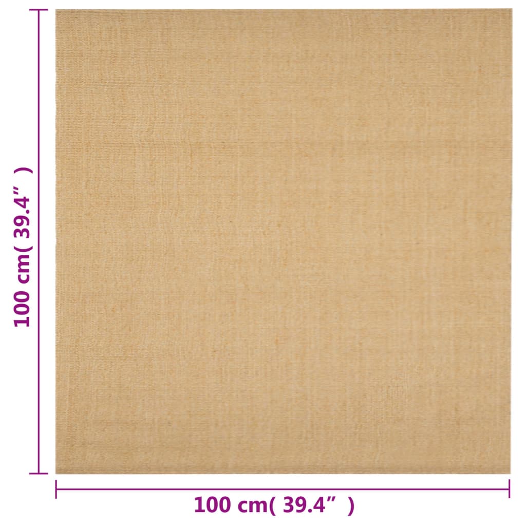 Rug Natural Sisal 100x100 cm