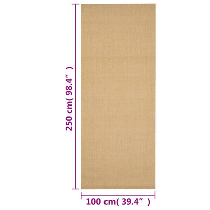 Rug Natural Sisal 100x250 cm