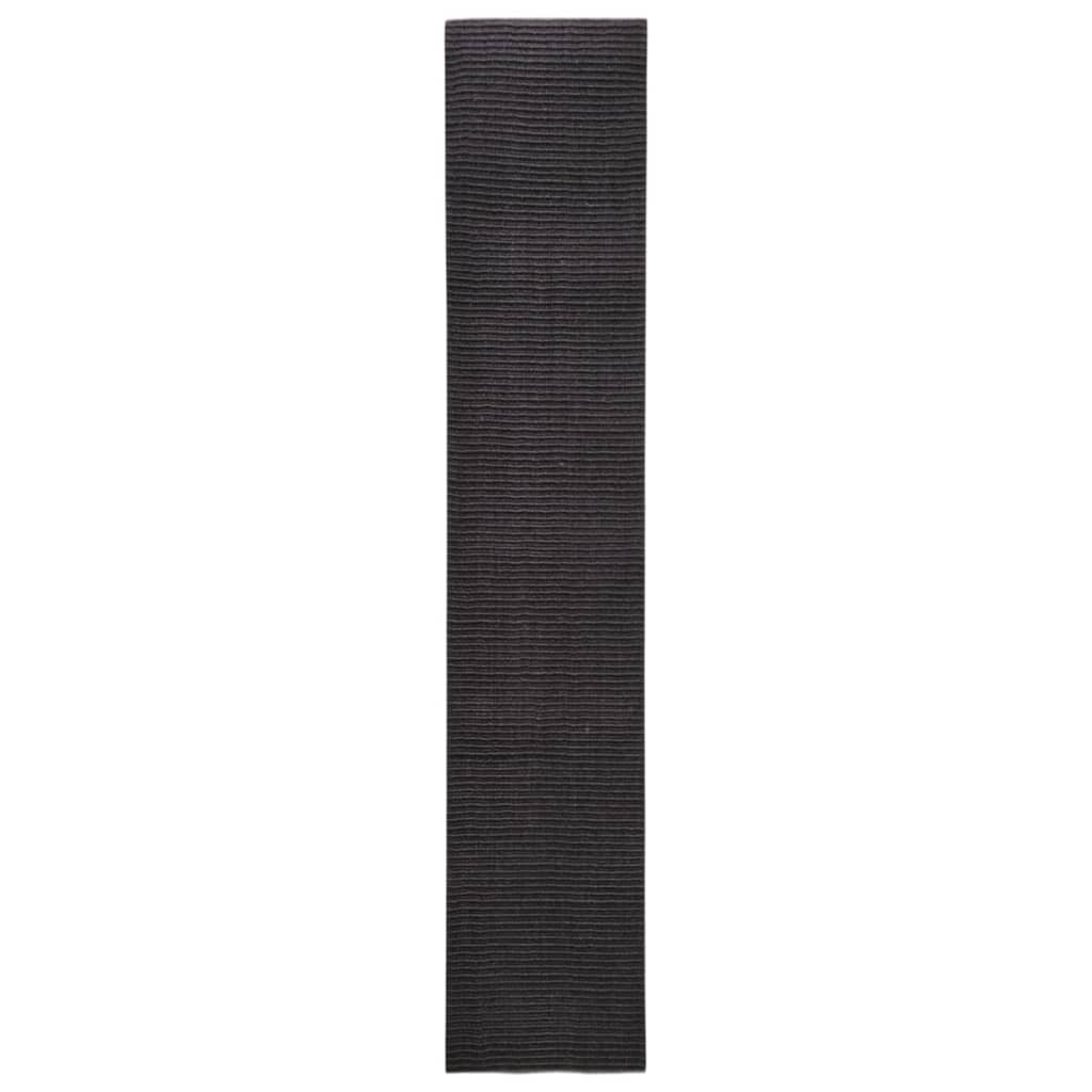 Rug Natural Sisal 66x350 cm Black