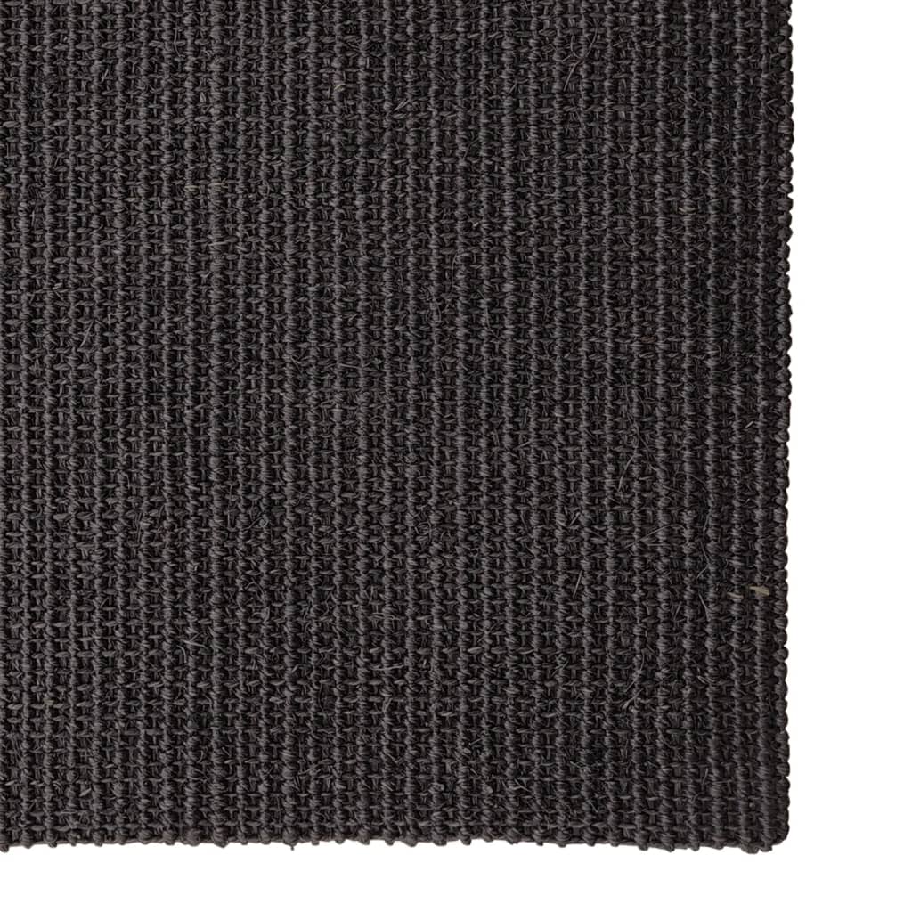 Rug Natural Sisal 66x350 cm Black