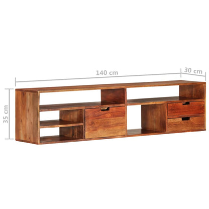 TV Cabinet 140x30x35 cm Solid Acacia Wood