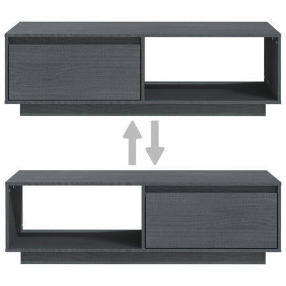 Coffee Table Grey 110x50x33.5 cm Solid Pinewood