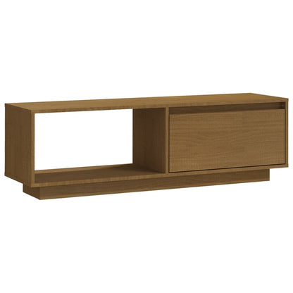 TV Cabinet Honey Brown 110x30x33.5 cm Solid Pinewood