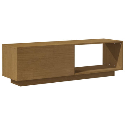 TV Cabinet Honey Brown 110x30x33.5 cm Solid Pinewood