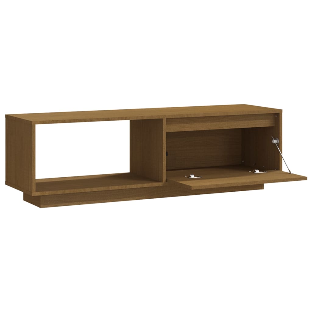 TV Cabinet Honey Brown 110x30x33.5 cm Solid Pinewood