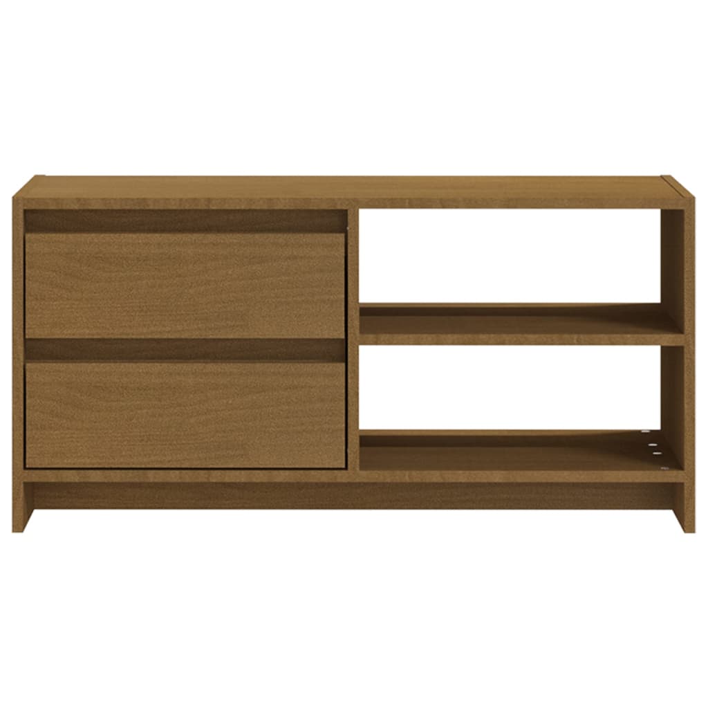 TV Cabinet Honey Brown 80x31x39 cm Solid Pinewood