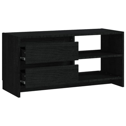 TV Cabinet Black 80x31x39 cm Solid Pinewood