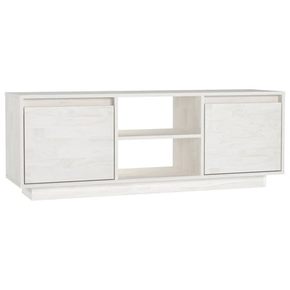 TV Cabinet White 110x30x40 cm Solid Pinewood