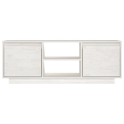 TV Cabinet White 110x30x40 cm Solid Pinewood