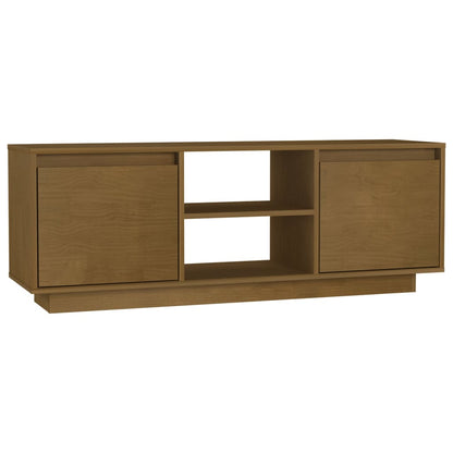 TV Cabinet Honey Brown 110x30x40 cm Solid Pinewood