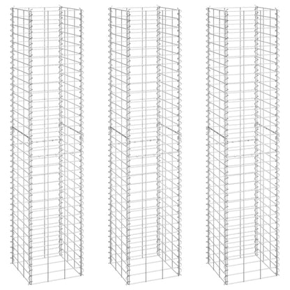 Gabion Raised Beds 3 pcs 30x30x150 cm Iron