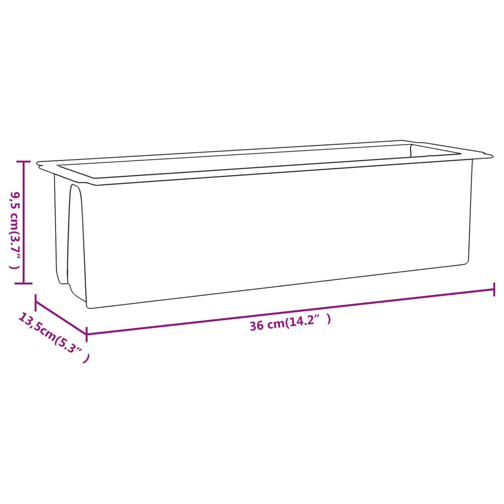 Flower Boxes for Euro Pallets 12 pcs Grey 36x13.5x9.5 cm PP