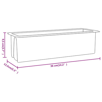 Flower Boxes for Euro Pallets 12 pcs Grey 36x13.5x9.5 cm PP