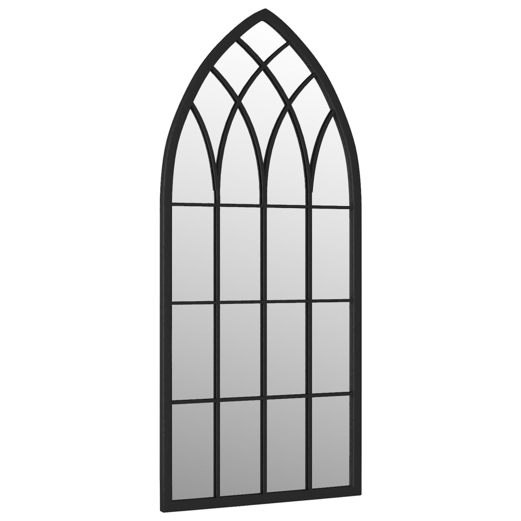 Garden Mirror Black 100x45 cm Iron for Outdoor Use