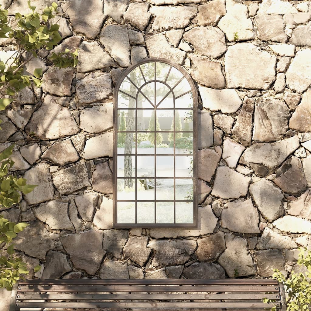 Garden Mirror Sand 90x45 cm Iron for Outdoor Use