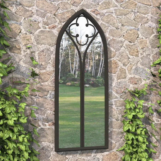 Garden Mirror Black 70x30 cm Iron for Outdoor Use