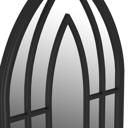 Garden Mirror Black 100x45 cm Iron for Outdoor Use