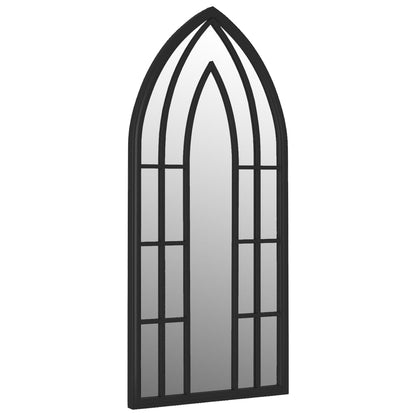 Garden Mirror Black 70x30 cm Iron for Outdoor Use