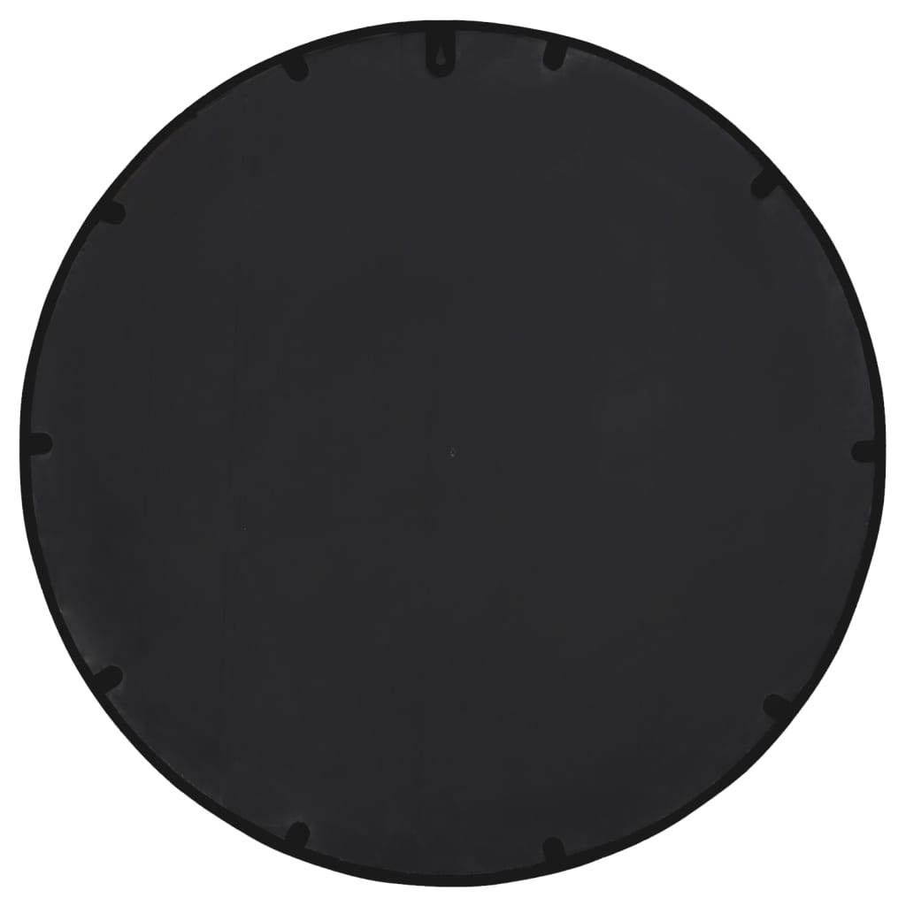 Garden Mirror Black 60x4 cm Iron Round for Outdoor Use