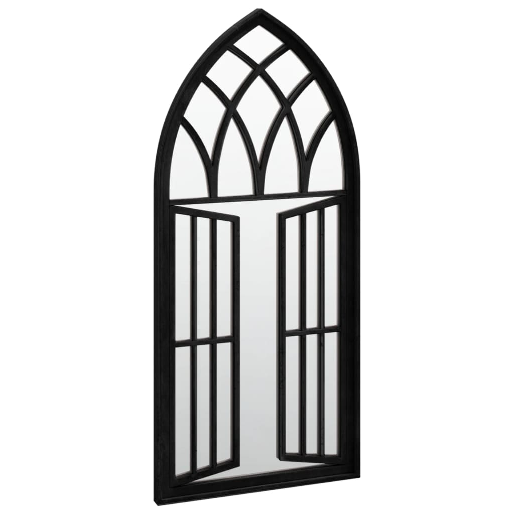 Garden Mirror Black 100x45 cm Iron for Outdoor Use