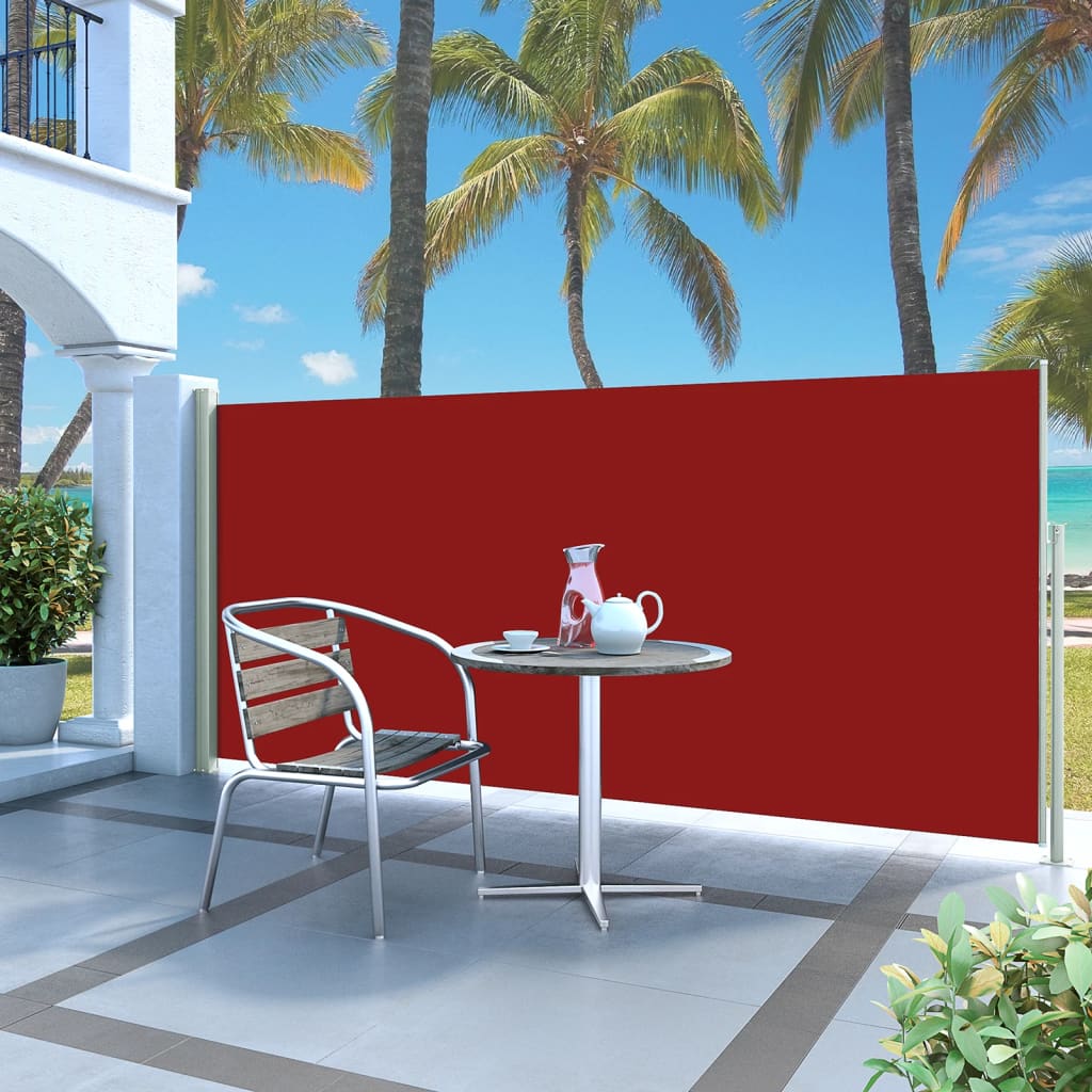 Patio Retractable Side Awning 140x300 cm Red