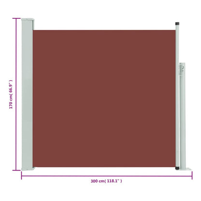 Patio Retractable Side Awning 170x300 cm Brown