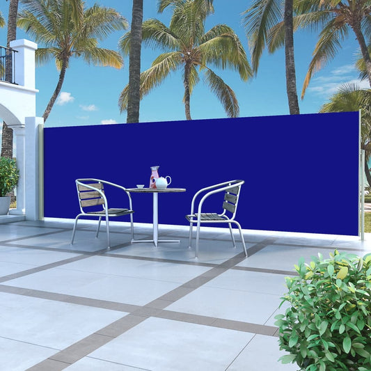 Patio Retractable Side Awning 160x500 cm Blue