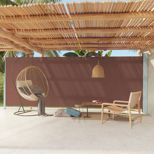 Patio Retractable Side Awning 200x600 cm Brown