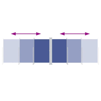 Retractable Side Awning Blue 180x600 cm