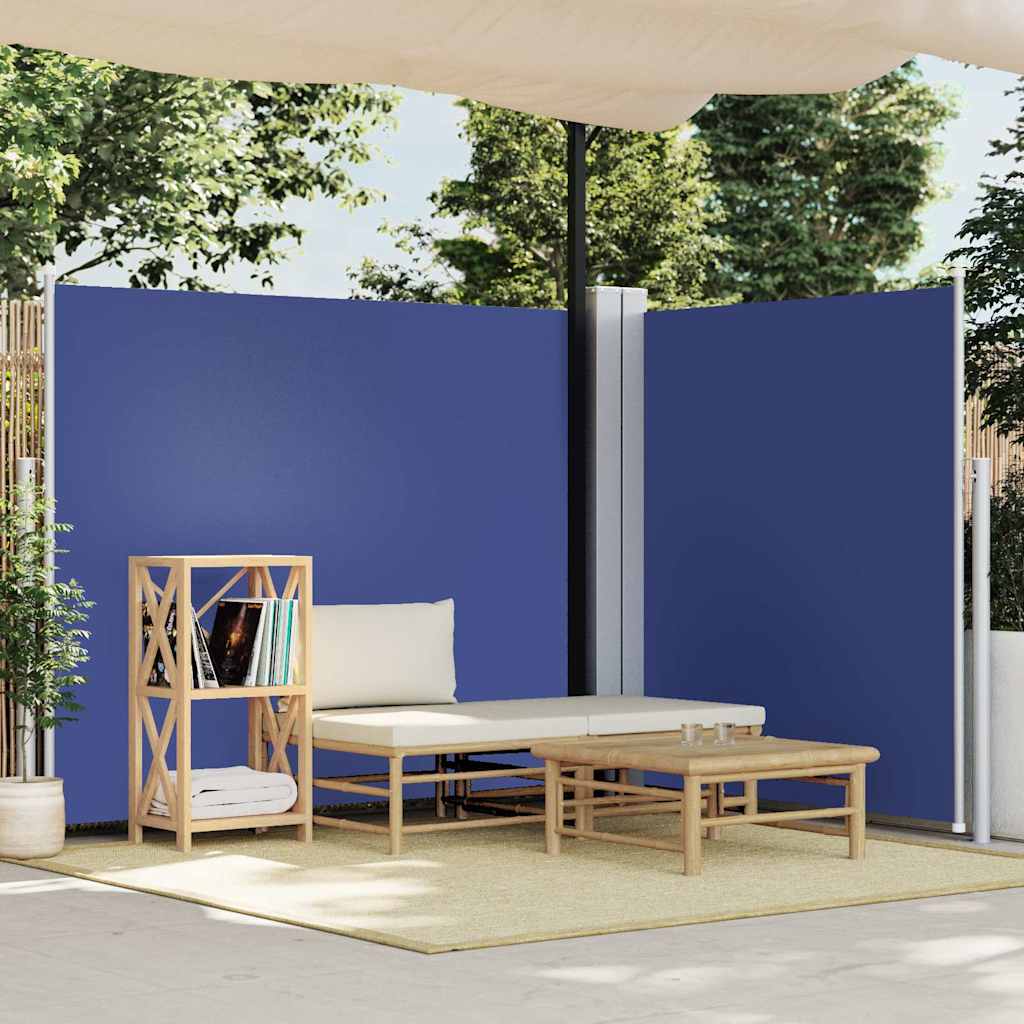 Retractable Side Awning Blue 180x600 cm