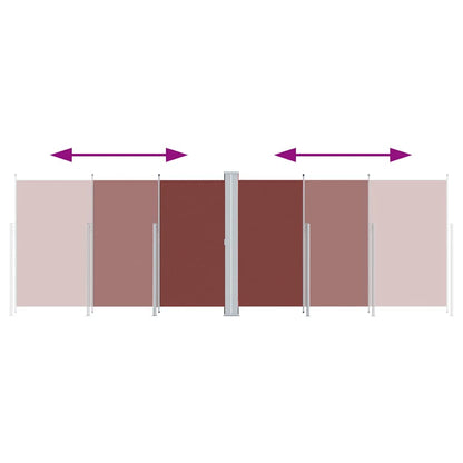 Retractable Side Awning Brown 220x600 cm
