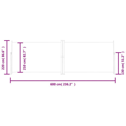 Retractable Side Awning Blue 220x600 cm