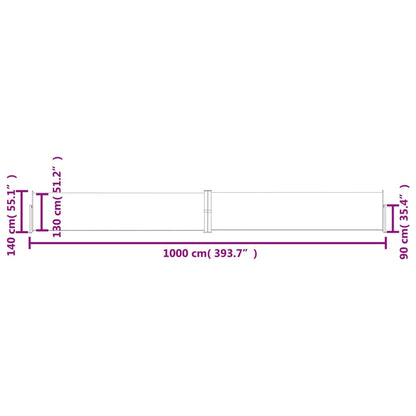 Retractable Side Awning Brown 140x1000 cm