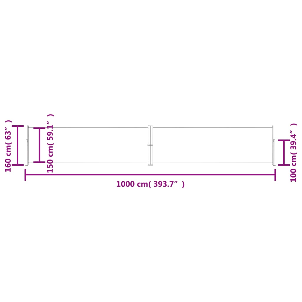 Retractable Side Awning Anthracite 160x1000 cm