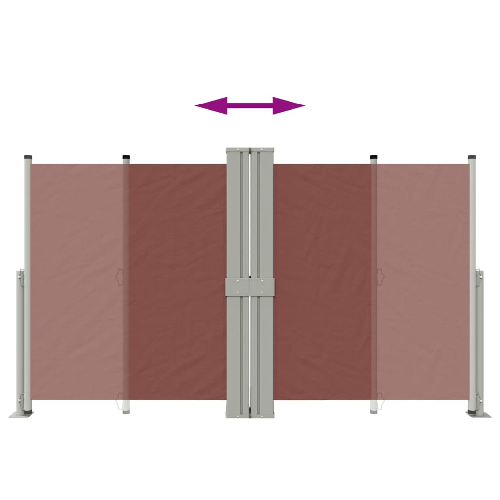 Retractable Side Awning Brown 140x1200 cm