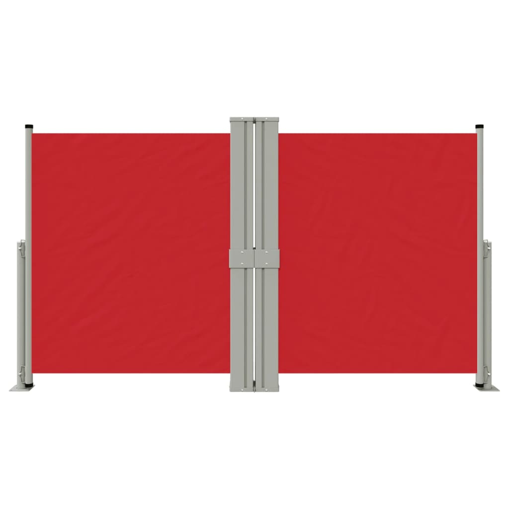 Retractable Side Awning Red 140x1200 cm