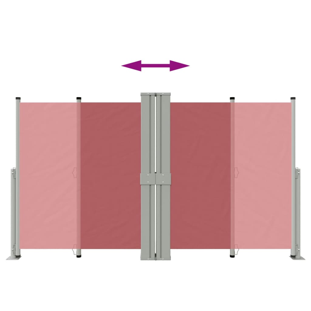 Retractable Side Awning Red 140x1200 cm