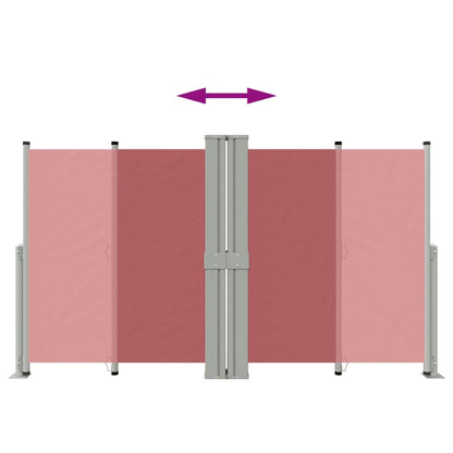 Retractable Side Awning Red 140x1200 cm